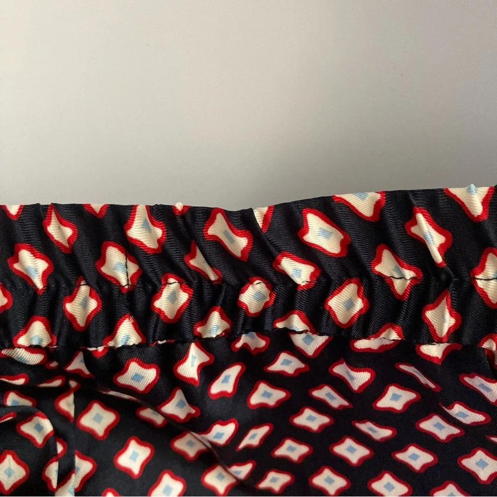 Zara Patterned Satin Effect Wide Leg Pants, NWT Sz M
